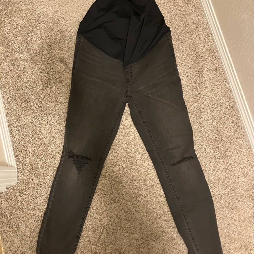 Madewell maternity distressed skinny jean
